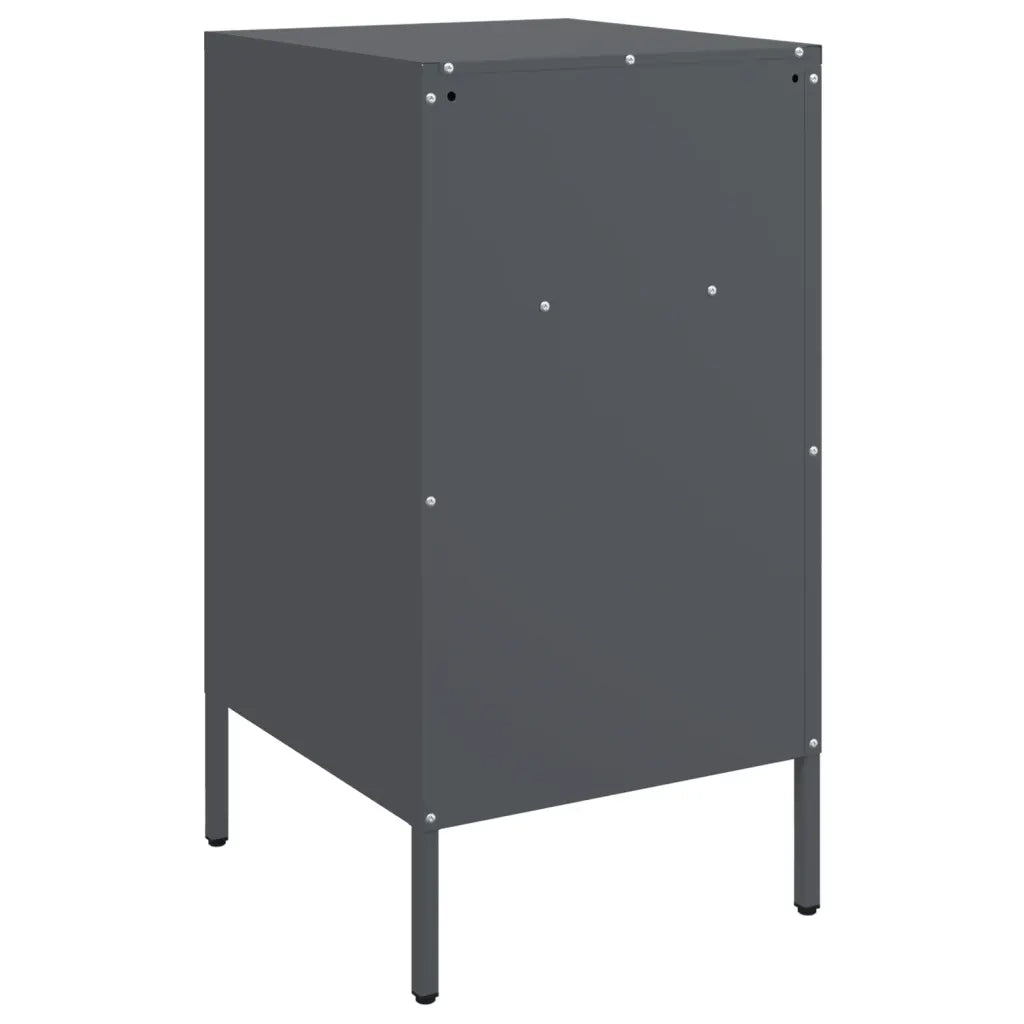 v Comodini 2 pz Antracite 36x39x68 cm in Acciaio