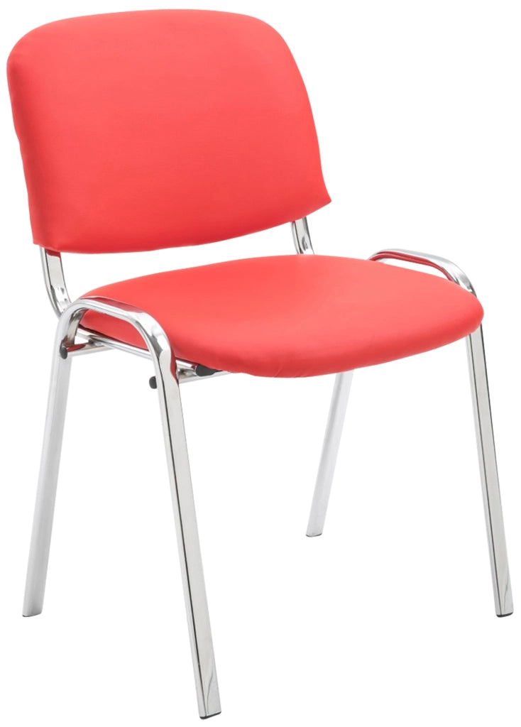 Sedia ospite impilabile KEN in similpelle rosso