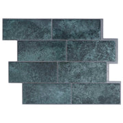 Piastrella subway 10 pcs Blu Verde 29 x 21 cm Poliuretano e PET