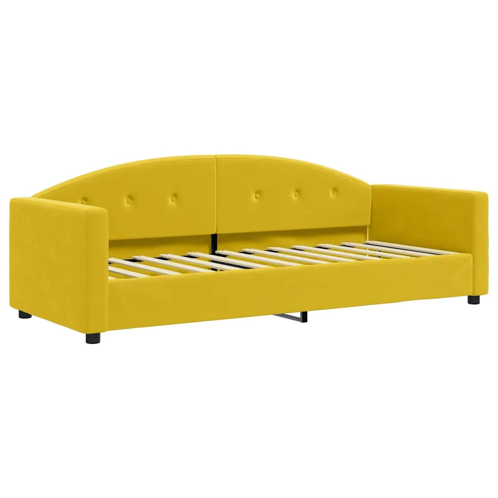 Divano letto | Sof¨¤ letto | Letto singolo con Materasso Giallo 80x200 cm in Velluto