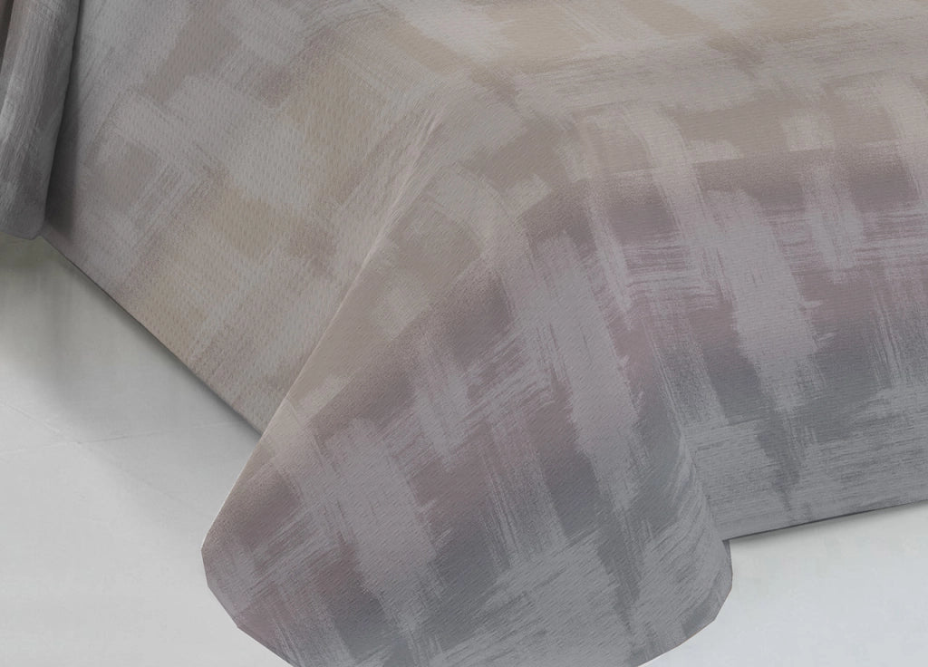 Copriletto Piquet Primavera Estate 100% Cotone Disegno Arcobaleno - Matrimoniale - Beige