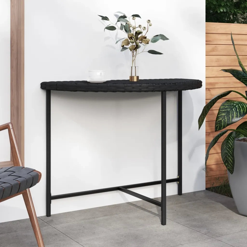Tavolo da Giardino | Tavolino da esterno Nero 100x50x75 cm in Polyrattan