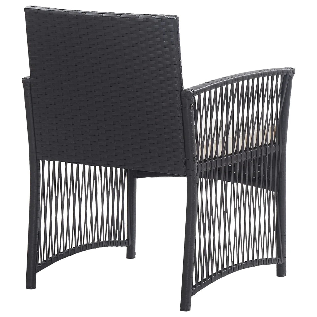Set Divani da Giardino 4 pz con Cuscini in Polyrattan Nero cod mxl 39468