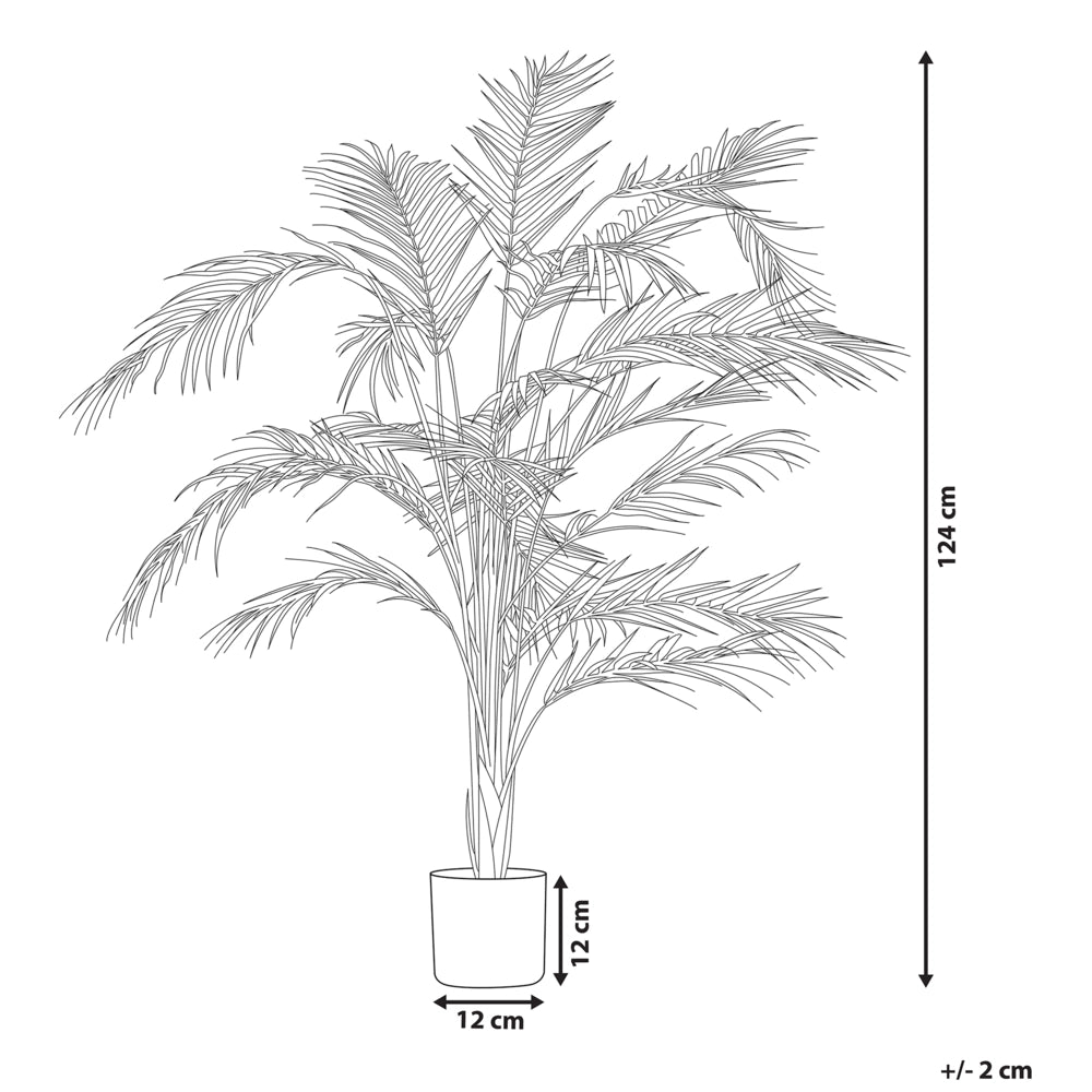 Pianta Artificiale in Vaso Verde e Nero Materiale Sintetico 124 cm Falso Areca Palm Accessorio Decorativo per Interni