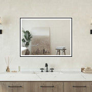Specchio bagno Rettangolare 80x60cm Retroilluminato Con Led, Antiappannamento + 3 Luci