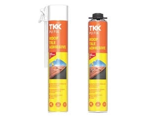 SCHIUMA POLIURETANICA PER TEGOLE E COPPI PU FIX ROOF TILE ADHESIVE- - ml.750 applicazione con pistola - grigio - 6 pezzi TKK