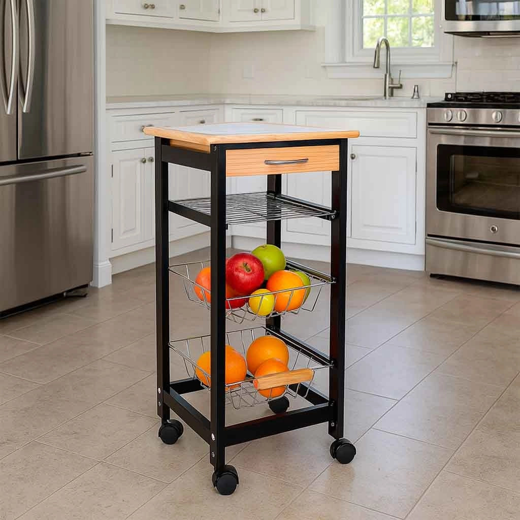 Carrello cucina in legno 37x37x79h cm