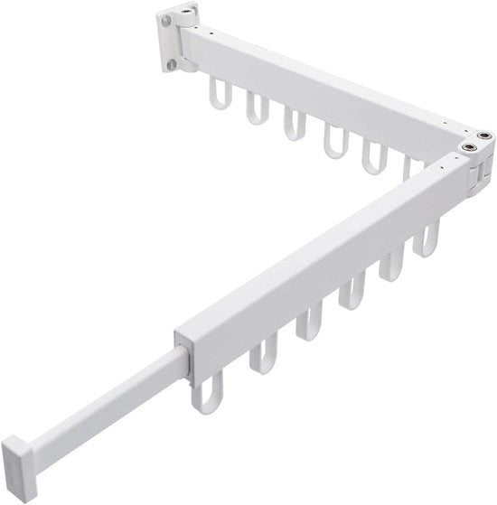 Droogrek toren 2-volti con asciugamani stendibili per balcone, piccola casa, bagno, giardino (bianco)