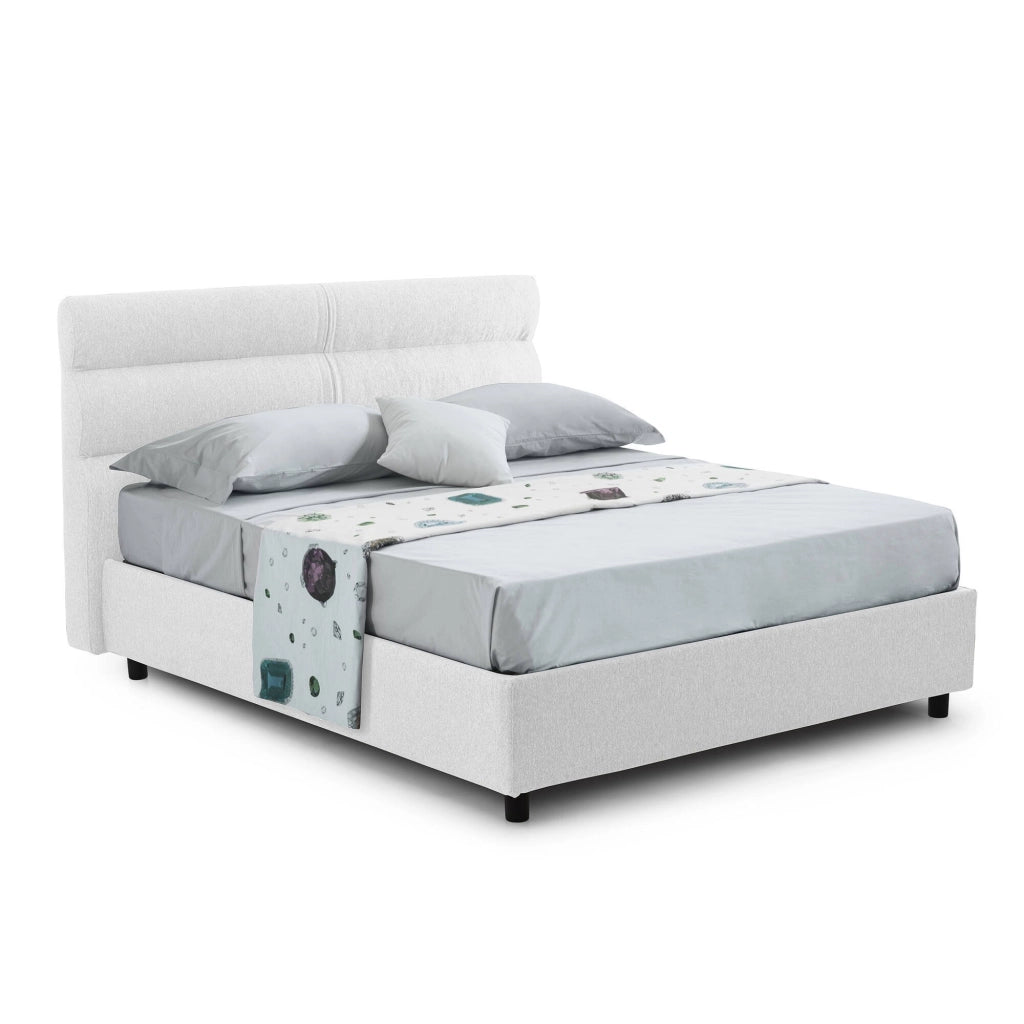 Brenta, Letto Singolo Sfoderabile Made in Italy, Bianco