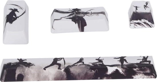 Kit di tasti personalizzabili 4 pezzi PBT - Sublimazione a 5 facce per tasti spaziatore/ESC/Enter/Numpad - Tastiera meccanica.