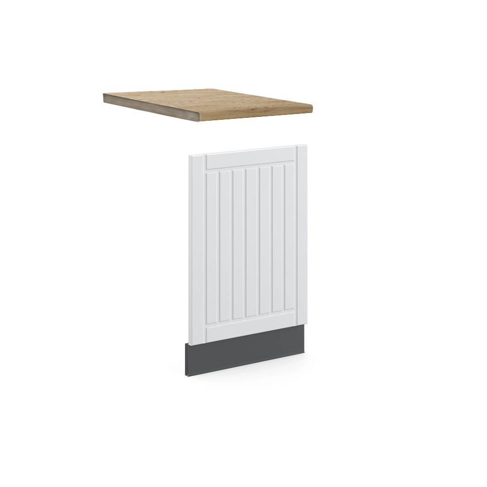 Pannello frontale Fame-Line Bianco rustico/Antracite 45 cm, PL Rovere Vicco