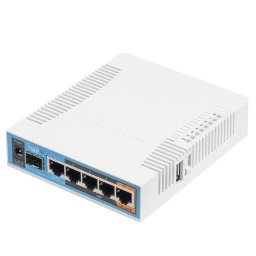 Access point mikrotik hap ac 720mhzcpu,128mb ram,5gigabit lan,built-in2.4ghz 802.11b/g/n 3chain wireless,sfp cage,desktop case - RB962UIGS-5HACT2HNT
