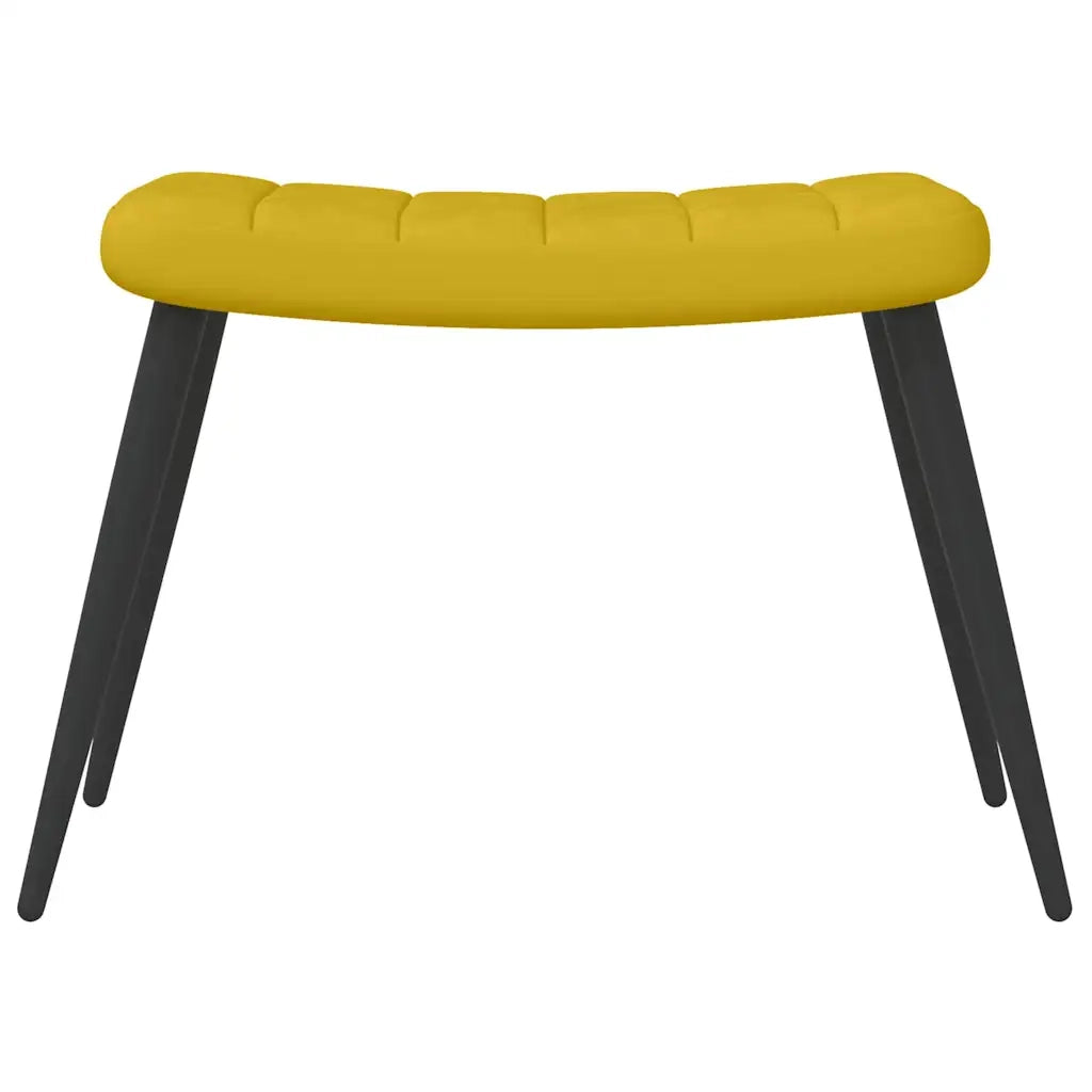 Divano Sedia-Poltrona Relax con Sgabello Giallo Senape in Velluto