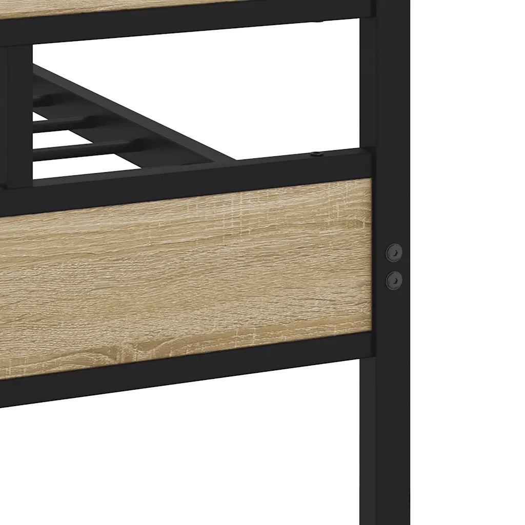 vidaXL Giroletto senza Materaso in Metallo Rovere Sonoma 193x203 cm