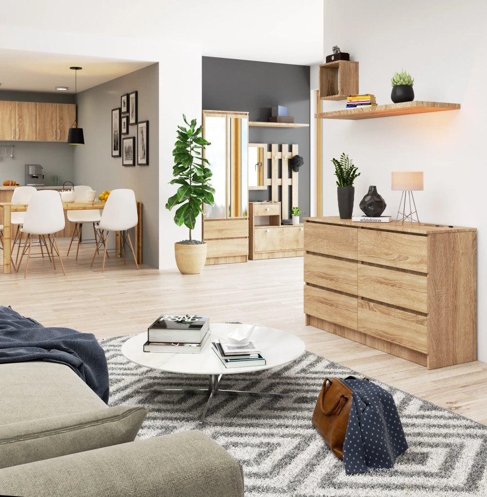 Cassettiera AKORD K120 Sonoma Quercia 120 cm 6 cassetti 120x40x77 cm