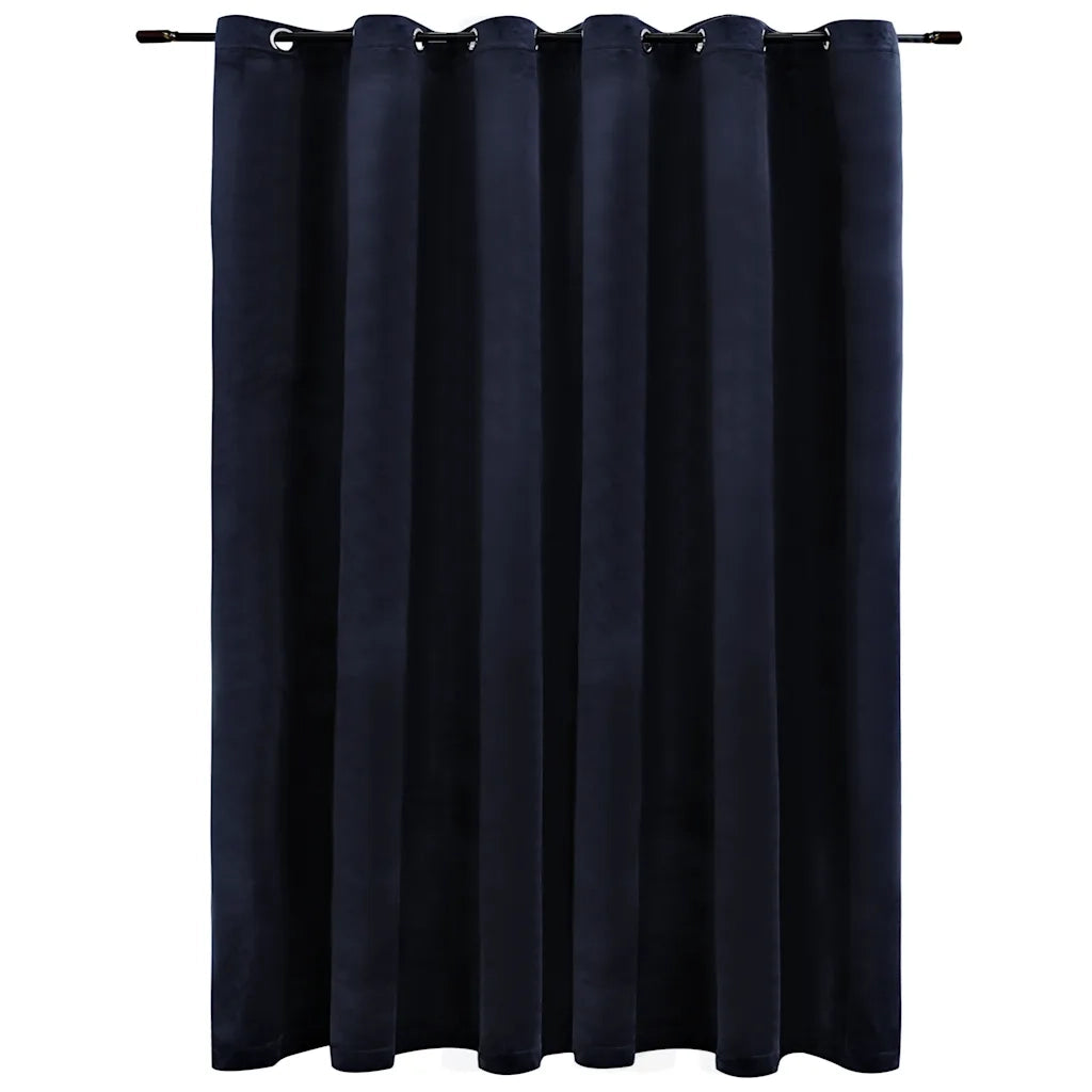 Tenda Oscurante con Anelli in Metallo Velluto Nera 290x245 cm 134491