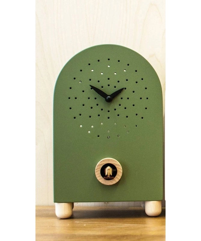 Orologio con cucù Marconi in mdf laccato e particolari in acero Made in Italy