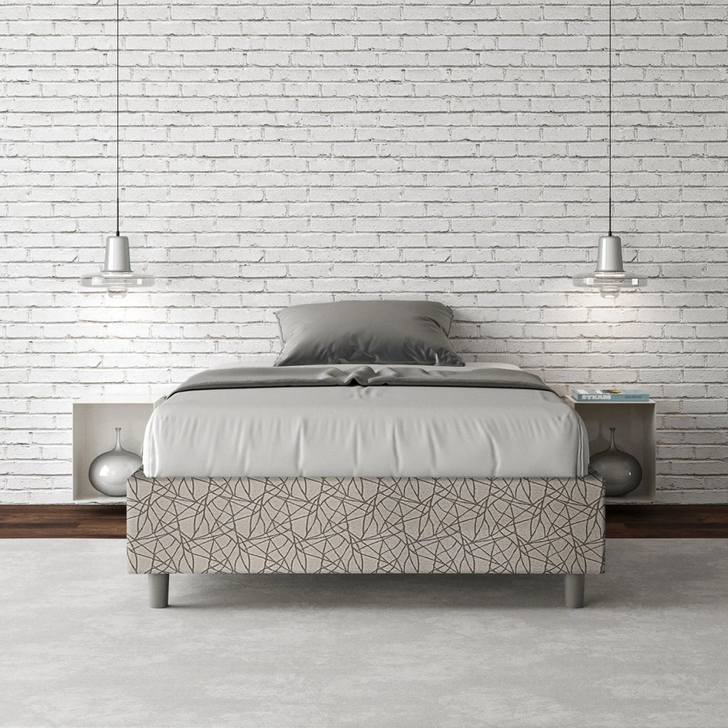 Letto 1 Piazza e Mezzo Sommier 120x200 cm Senza Rete Azelia Era 02 Grigio