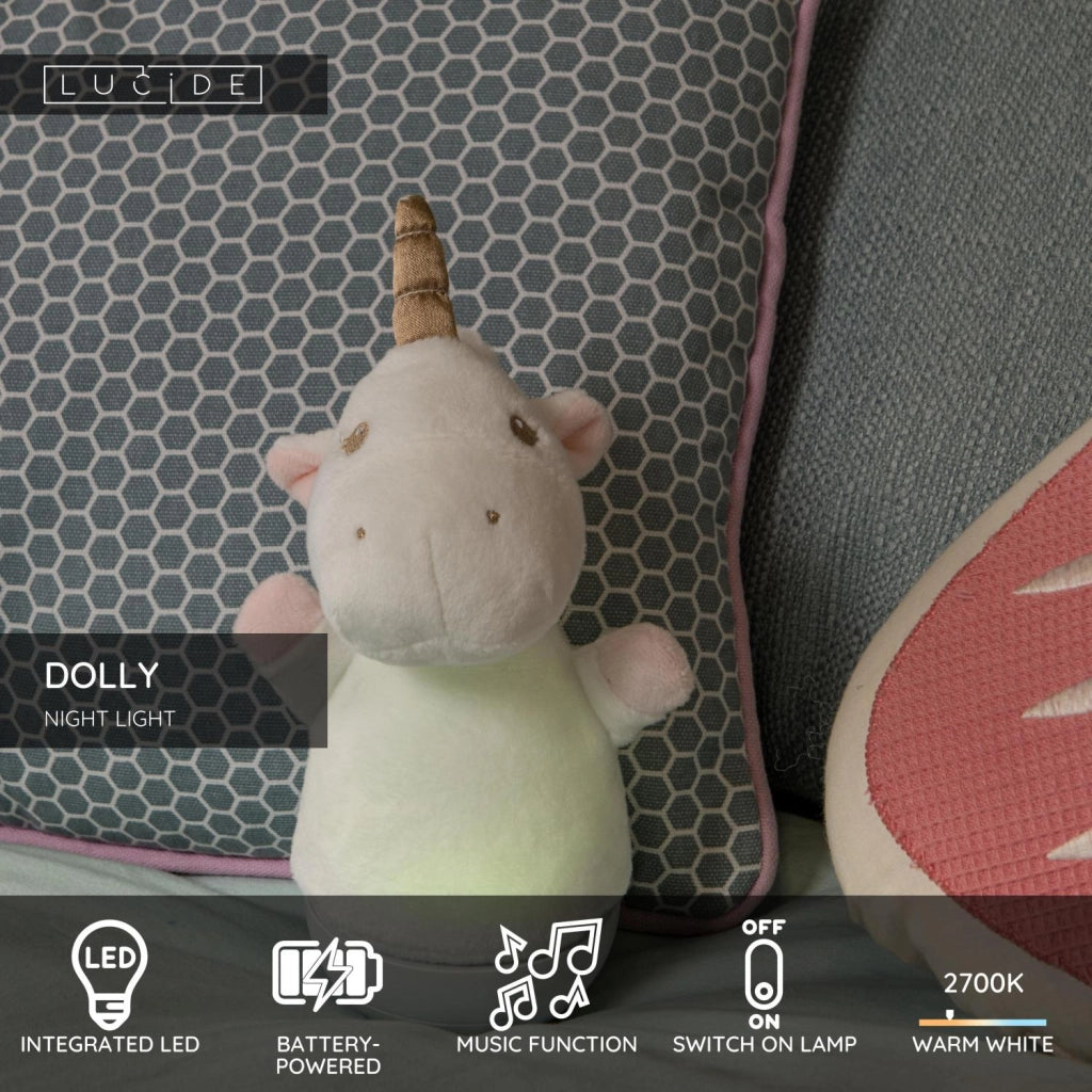 Lampada notturna unicorno LED bianca Lucide DOLLY