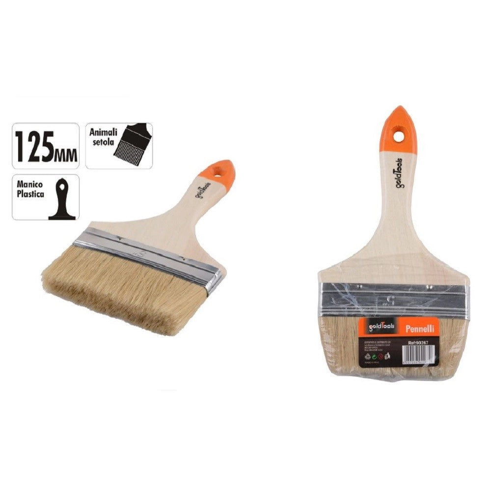 Trade Shop - Pennello Piatto Da 5" 125 Mm Pennellessa Per Pittura Verniciare Dipingere 90267 -