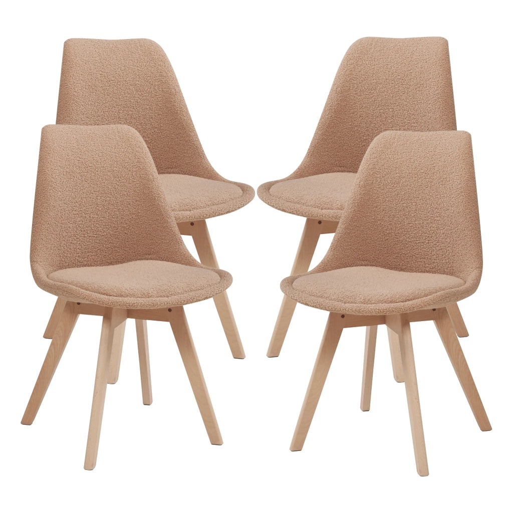Set di 4 sedie da pranzo 82 x 49 x 54 cm design moderno e robusto con passanti tortora 03_0009824