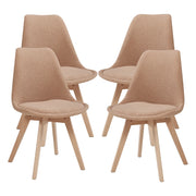 Set di 4 sedie da pranzo 82 x 49 x 54 cm design moderno e robusto con passanti tortora 03_0009824