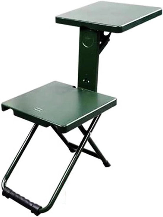 Sedile da Spiaggia 2-in-1 con Tavolo e Struttura in Acciaio Inossidabile con Braccio e Sostegni (Colore: Verde)