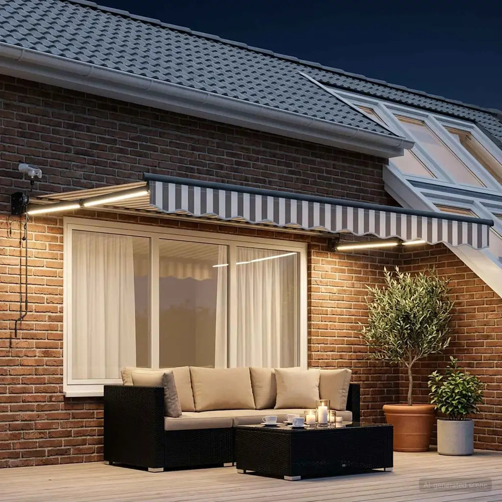 Tettuccio Elettrico Retrattile Grigio chiaro e bianco 3425973