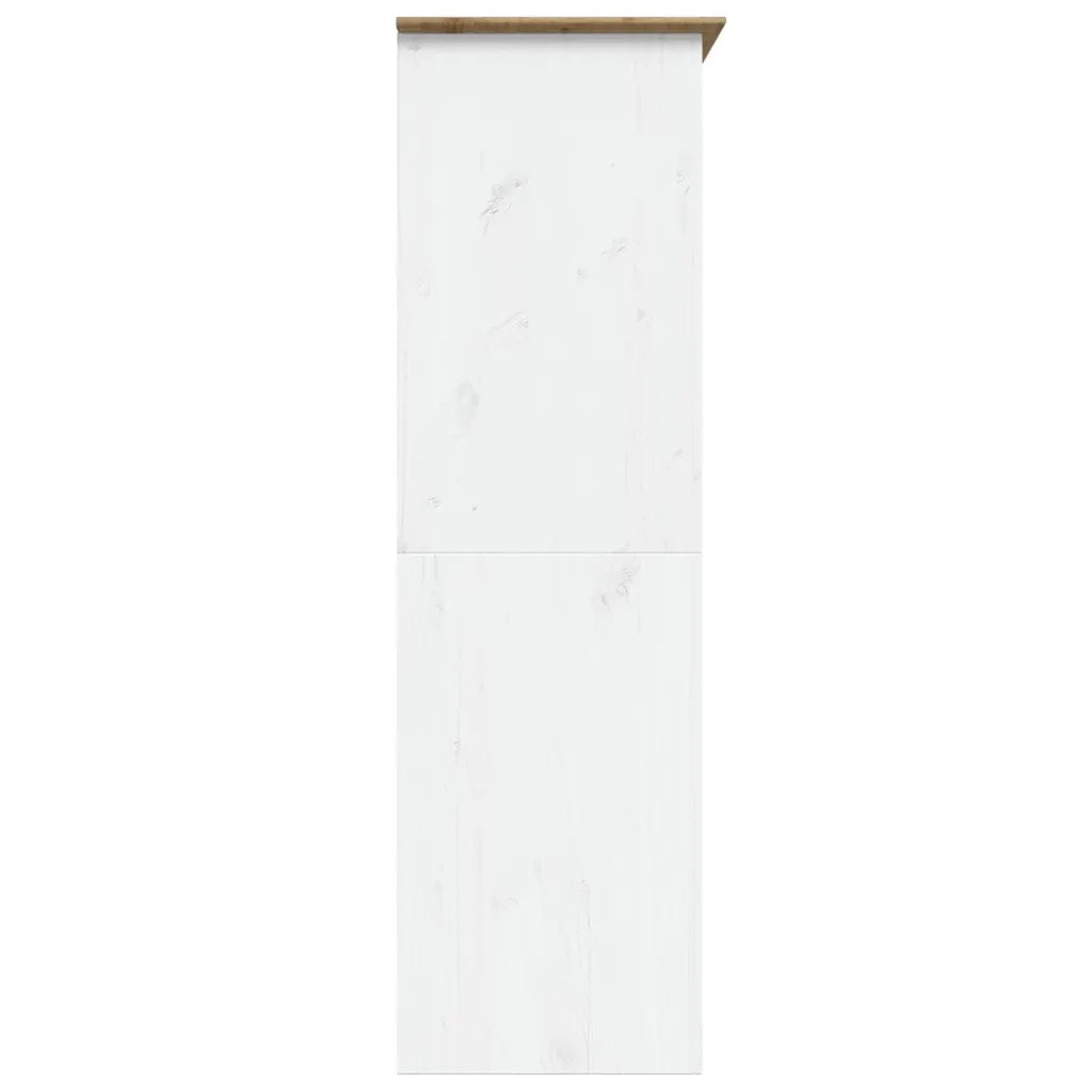 Armadio BODO 146x53,5x173 cm Legno Massello Pino Bianco Marrone 355063