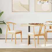 Sedia da pranzo 2 pcs Naturale e chiaro Legno di gomma solido 42020404