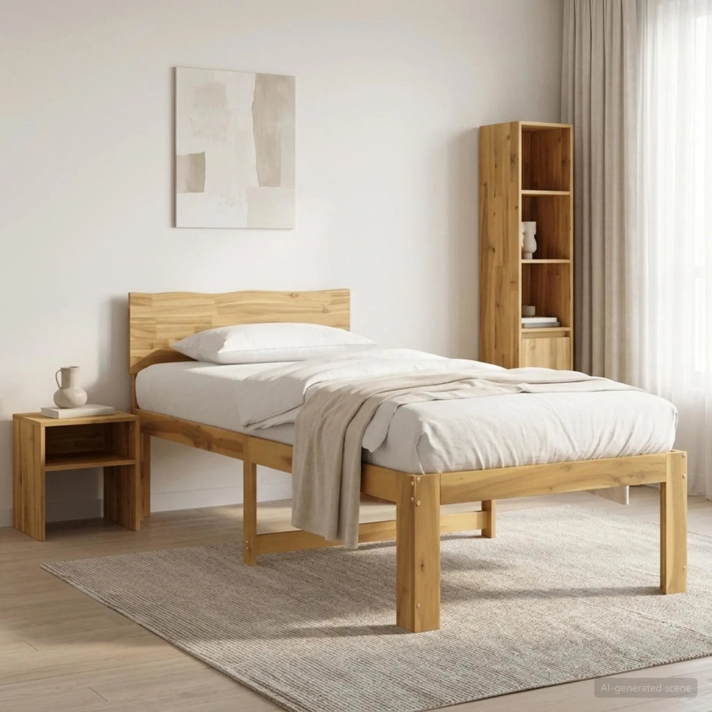 Letto Singolo con Testiera ROSTOCK Bianco 90 x 200 cm 903457