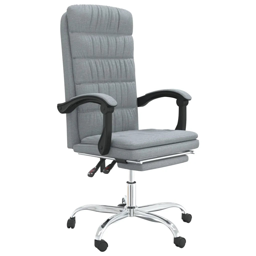 Poltrona da Ufficio Reclinabile Grigio Chiaro in Tessuto 349647