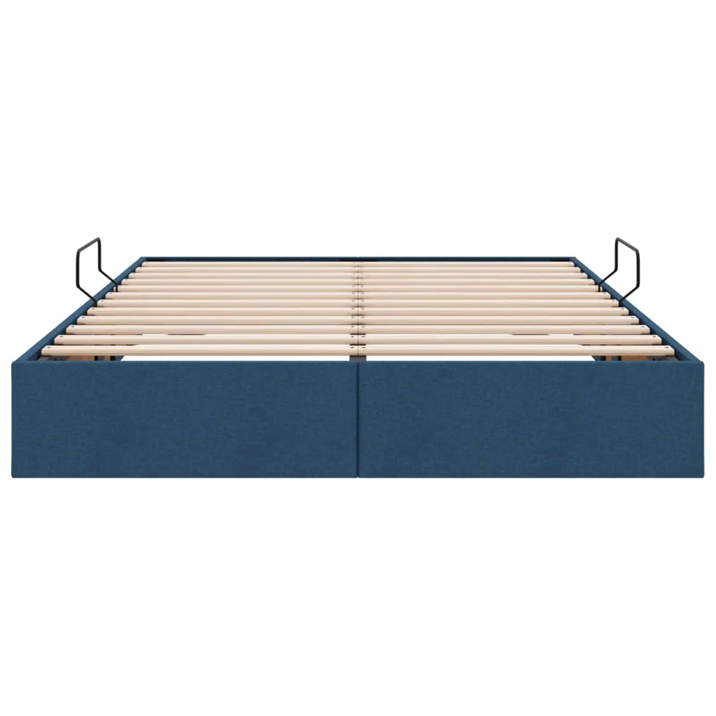 Letto ottomano con archiviazione Blu 140 x 190 cm Tessuto 3442825