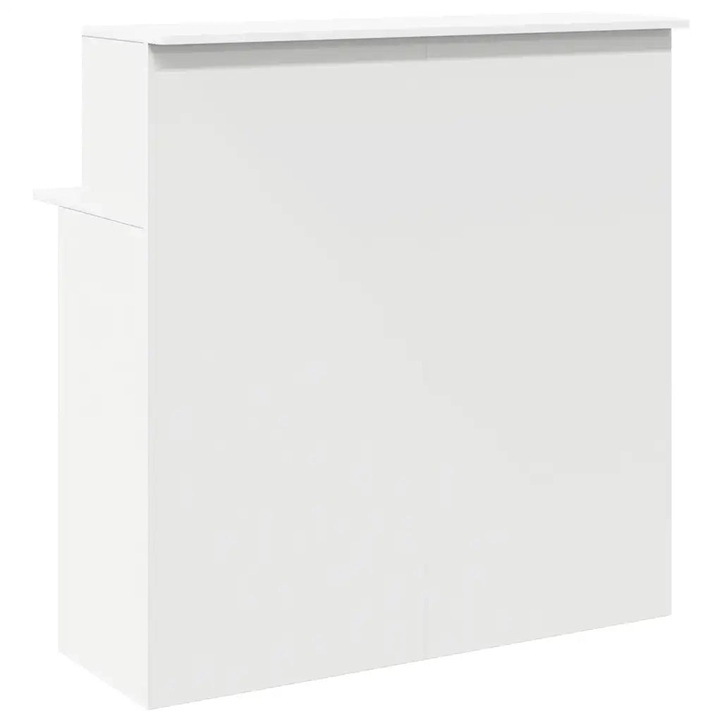 Scrivania per Reception Bianca 100x50x103,5 cm in Legno Massello 859024
