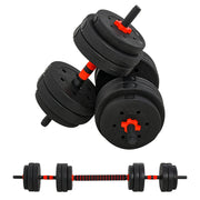 EasyComfort Set 2 Manubri Convertibili in Bilanciere, 25kg Totali con 12 Dischi Pesi Acciaio e Plastica Allenamento a Casa
