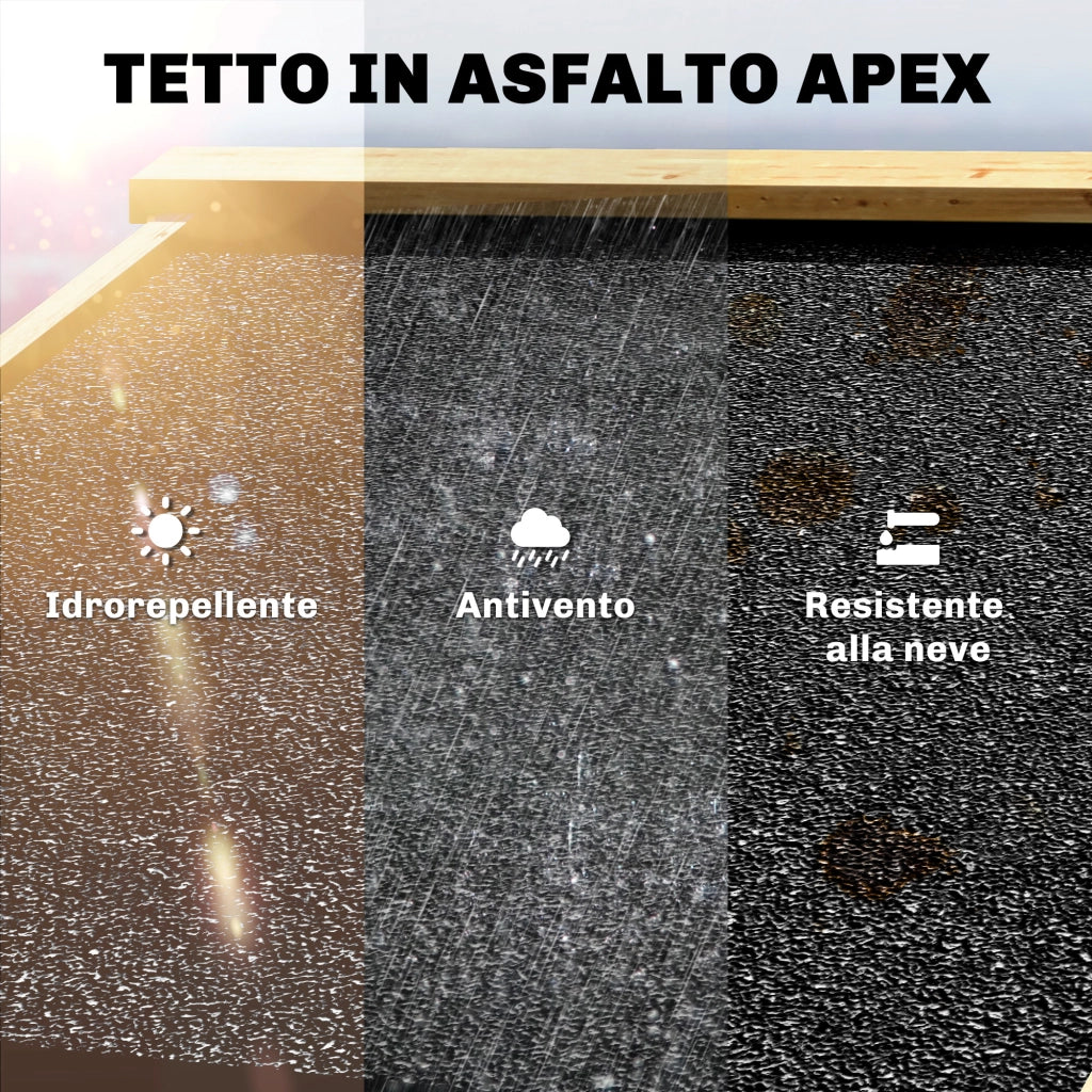Armadio da Giardino 93x53x168 cm a 3 Ante con 4 Ripiani e Ganci in Legno di Abete Naturale
