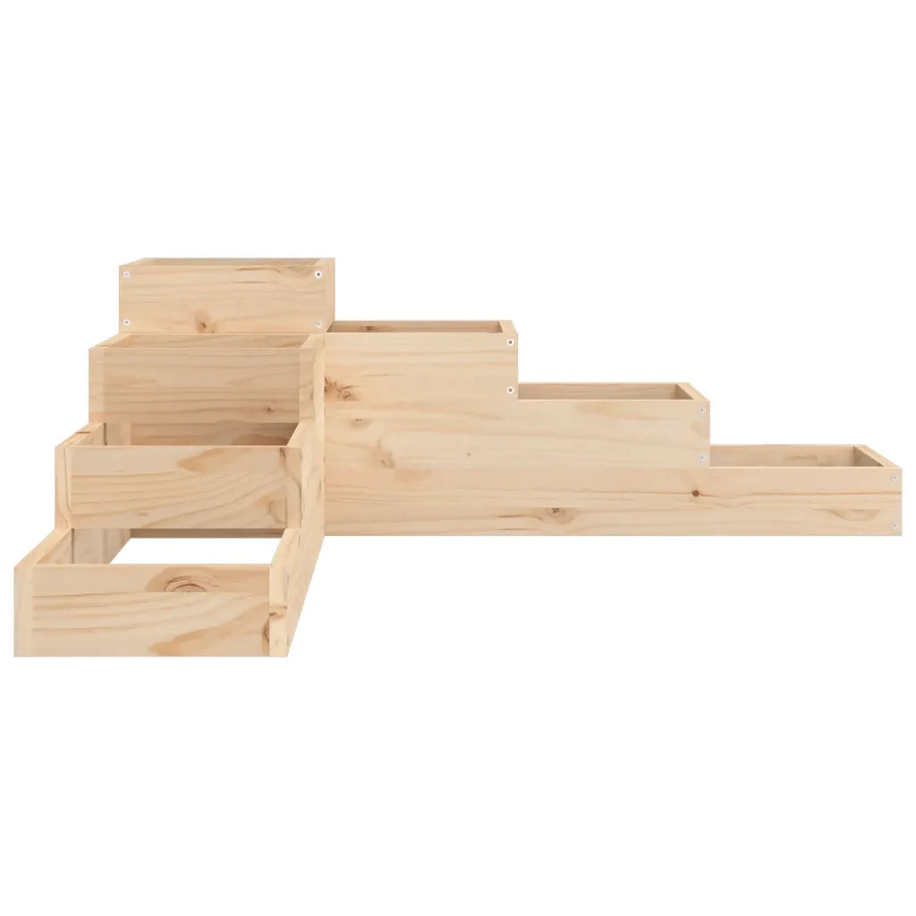 Fioriera da giardino a 4 ripiani-Vaso da Esterno 106x104,5x36 cm in legno massello di pino