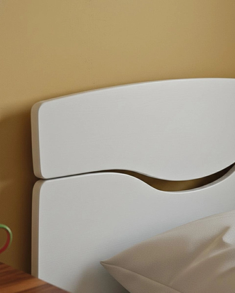 Letto Smile con fascioni e pediera - Letto singolo 87 x 197 - Struttura bianco - Rete e materasso esclusi_