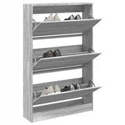 Scarpiera-Scaffale per scarpe Grigio Sonoma 80x21x125,5 cm in Legno Multistrato