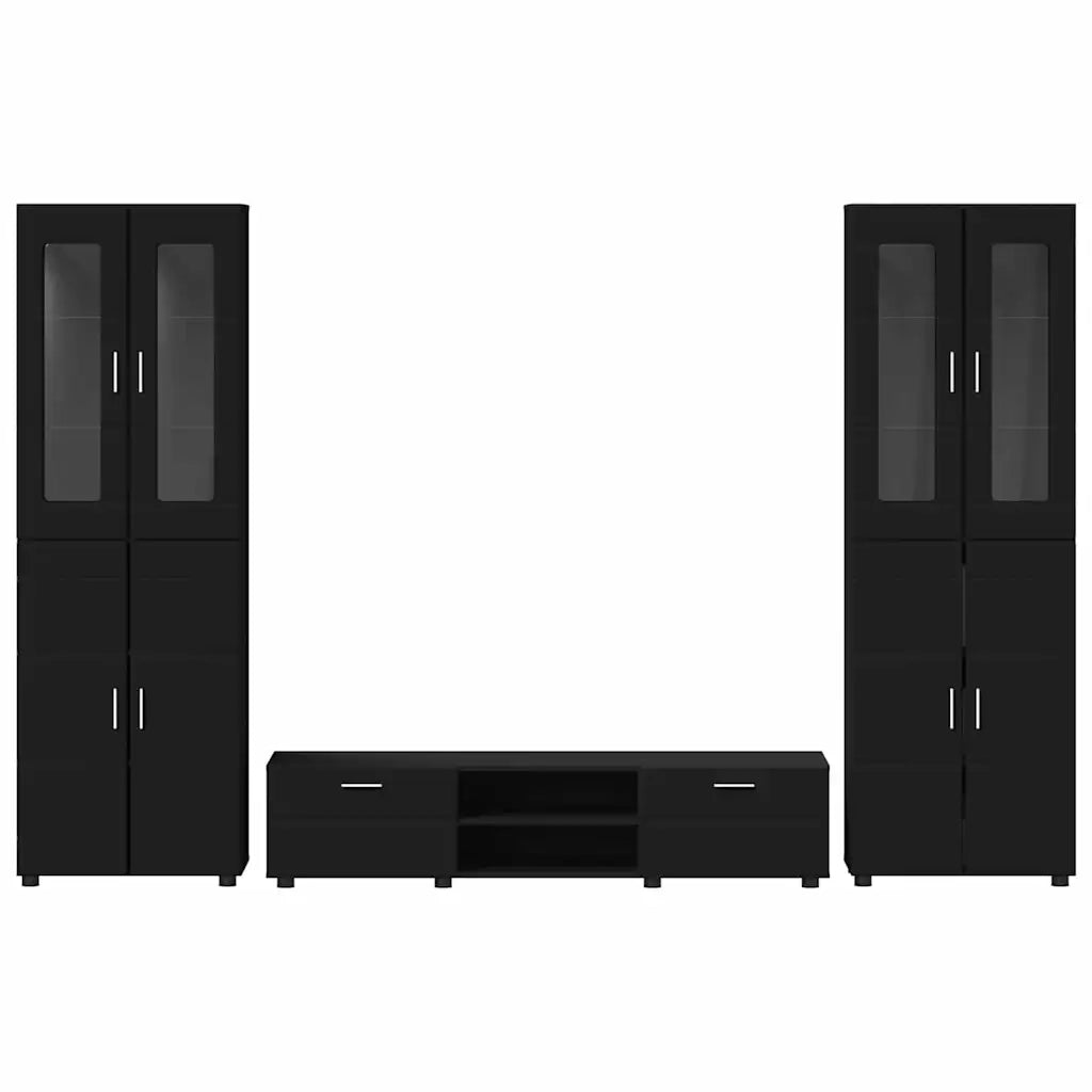 Set mobile TV con cassetto FLORIN 3 pcs Nero Legno multistrato 3397995