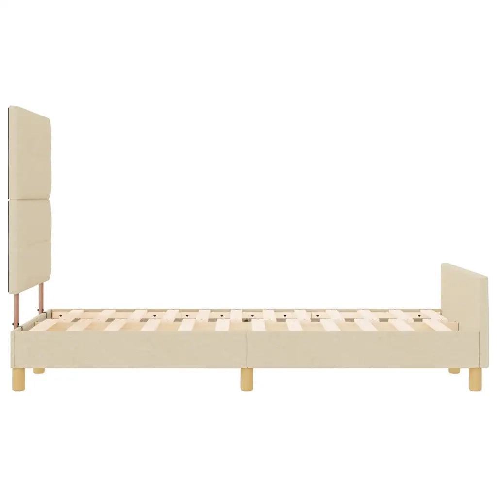 Struttura del letto con testiera Crema 120 x 200 cm Tessuto 3344723