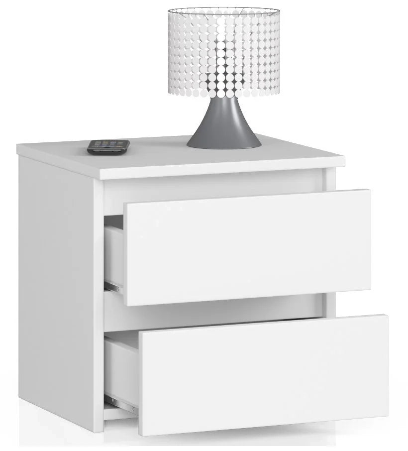 Comodino AKORD CL2 Bianca 40 cm 2 cassetti 40x35x40 cm