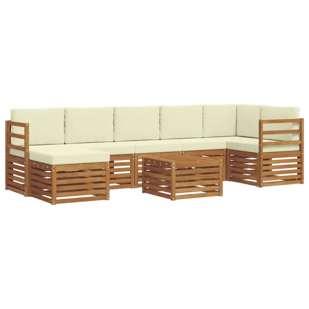Set divano sezionale con cuscino 8 pcs Naturale e Crema 3375190