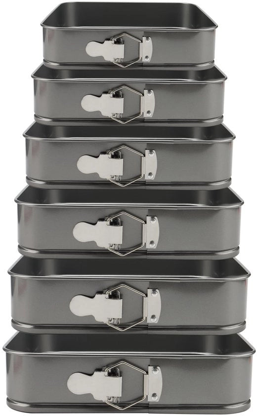 Set di Cottura a Forma di Torta da 6 Pezzi - Resistente all'Uscita di Fiamma - Sicuro da Uso - Base Rimovibile - Progettato per Risparmiare Spazio - Ottima Stabilità - Forma a Springa