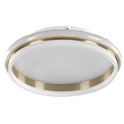 Lampada da soffitto a LED in metallo dorato 42 cm Paralume ad anello in acrilico opale LED Luce bianca calda Illuminazione a filo