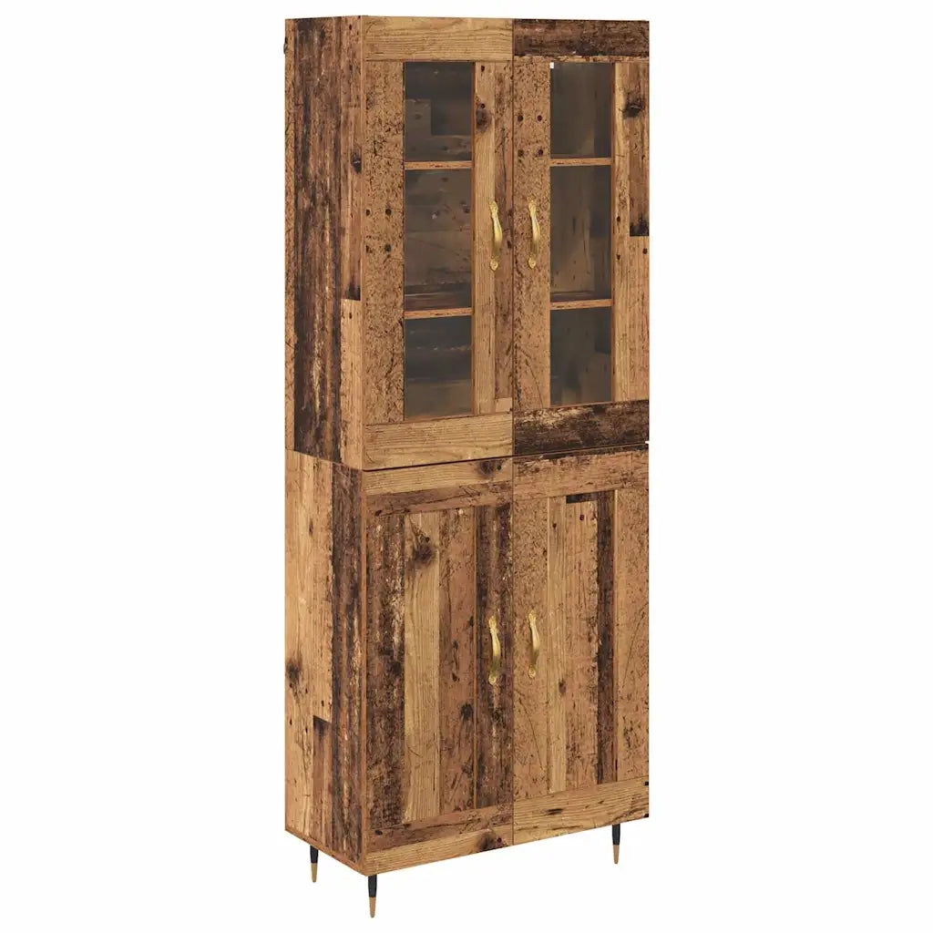 Credenza 2 pz-Set di 2 Buffet-Armadio da cucina Legno vecchio 69,5 x 34 x 180 cm 874364