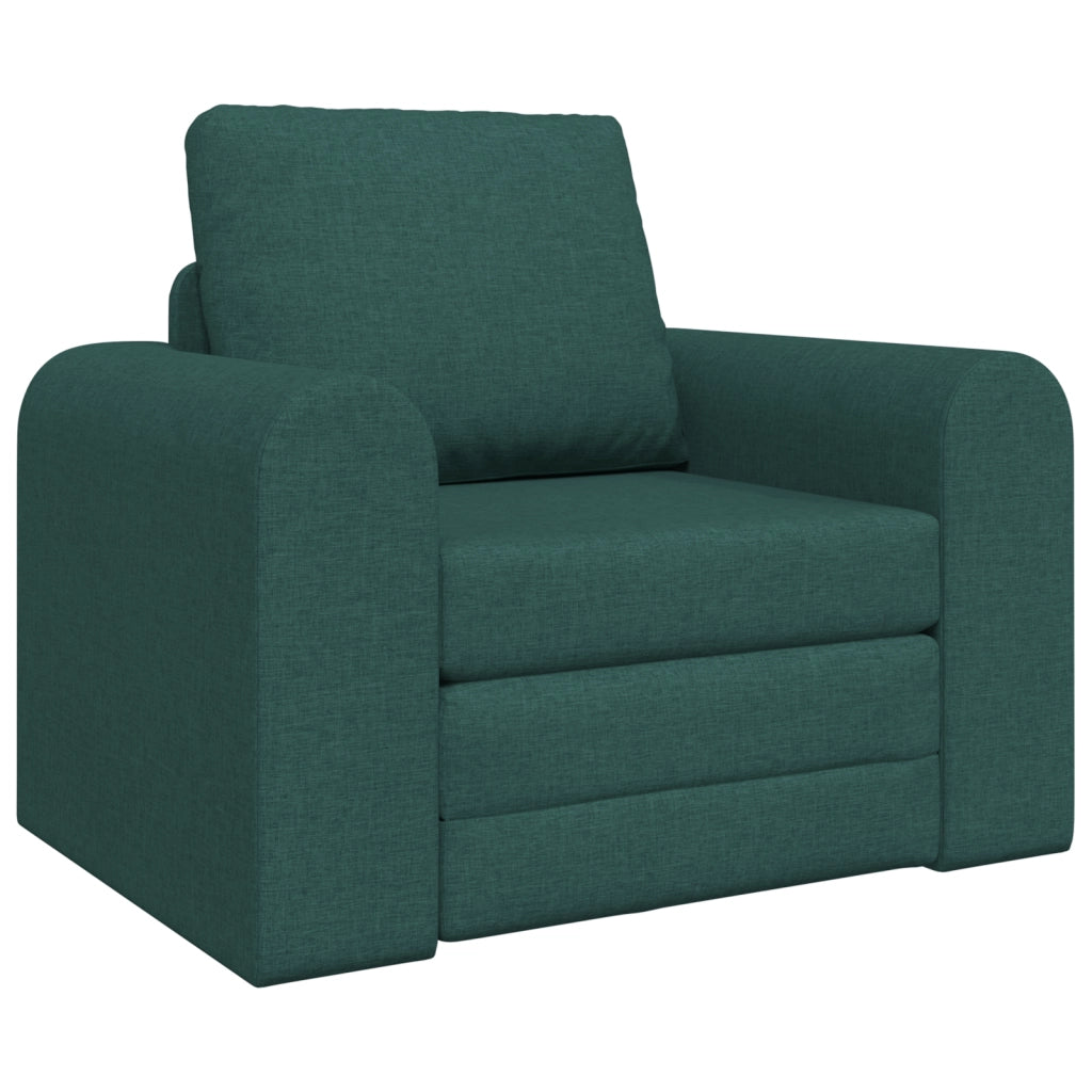 Divano Letto a Pavimento 2-in-1 Verde Scuro 98x71x83 cm Tessuto