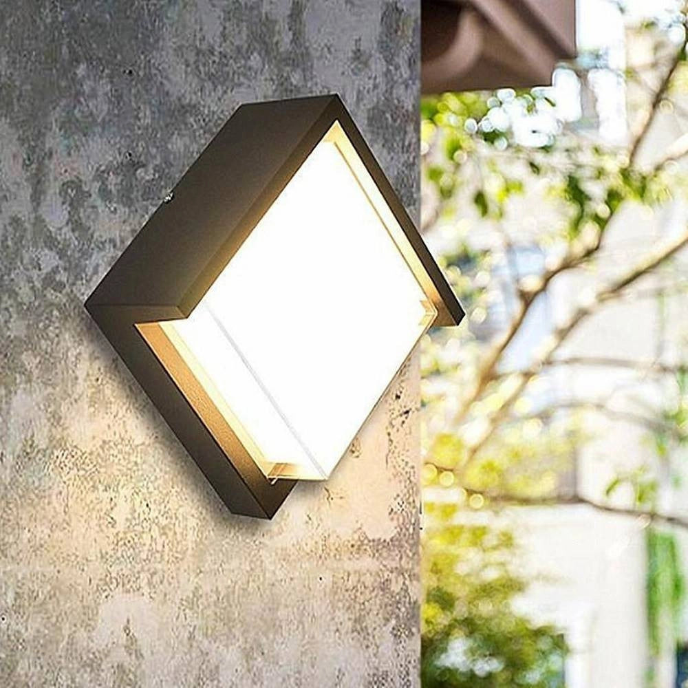 Trade Shop - Applique Da Esterno E Interno Lampada Moderna Per Parete Quadra Ip65 Faretto 12w -