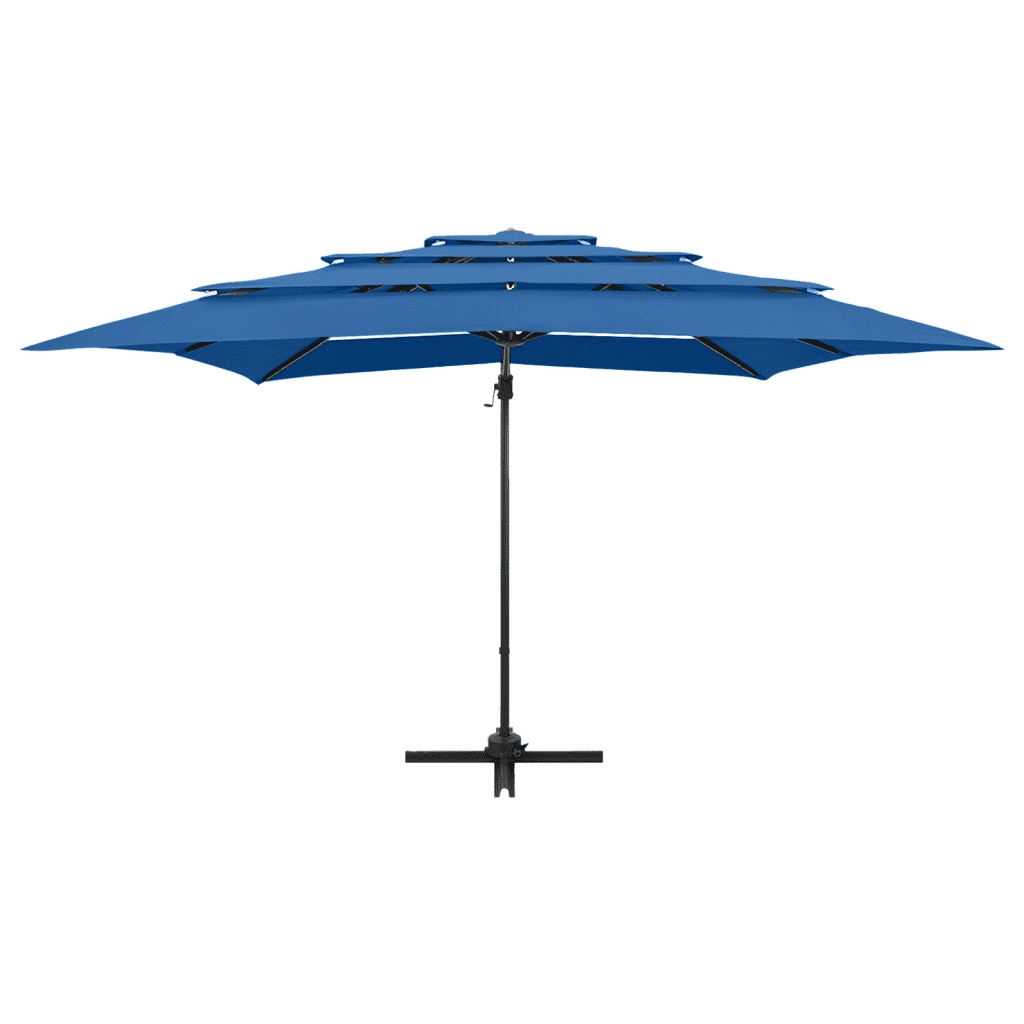 Ombrellone a Sbalzo 4 Livelli Palo in Alluminio 250x250 cm Blu 313827