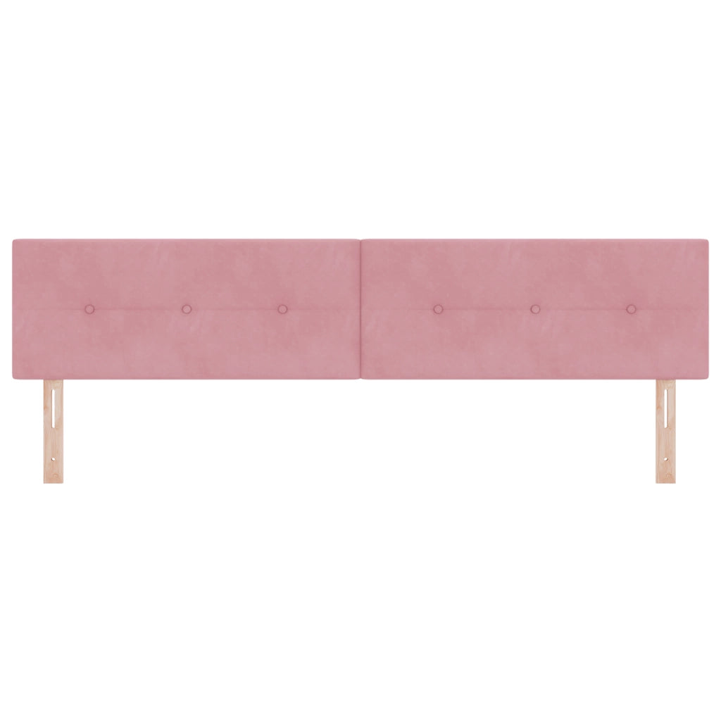 testiera  con bottoni, rosa, 200 cm, velluto